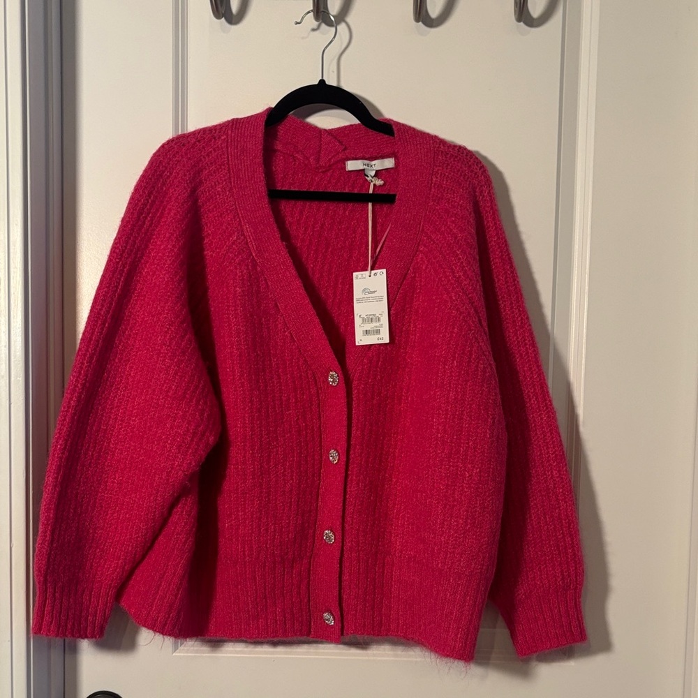 Next Vibrant Pink Cardigan Sweater